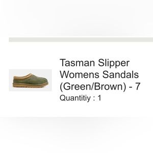Womens UGG Tasman Slippers size 7. Olive green. New in box!